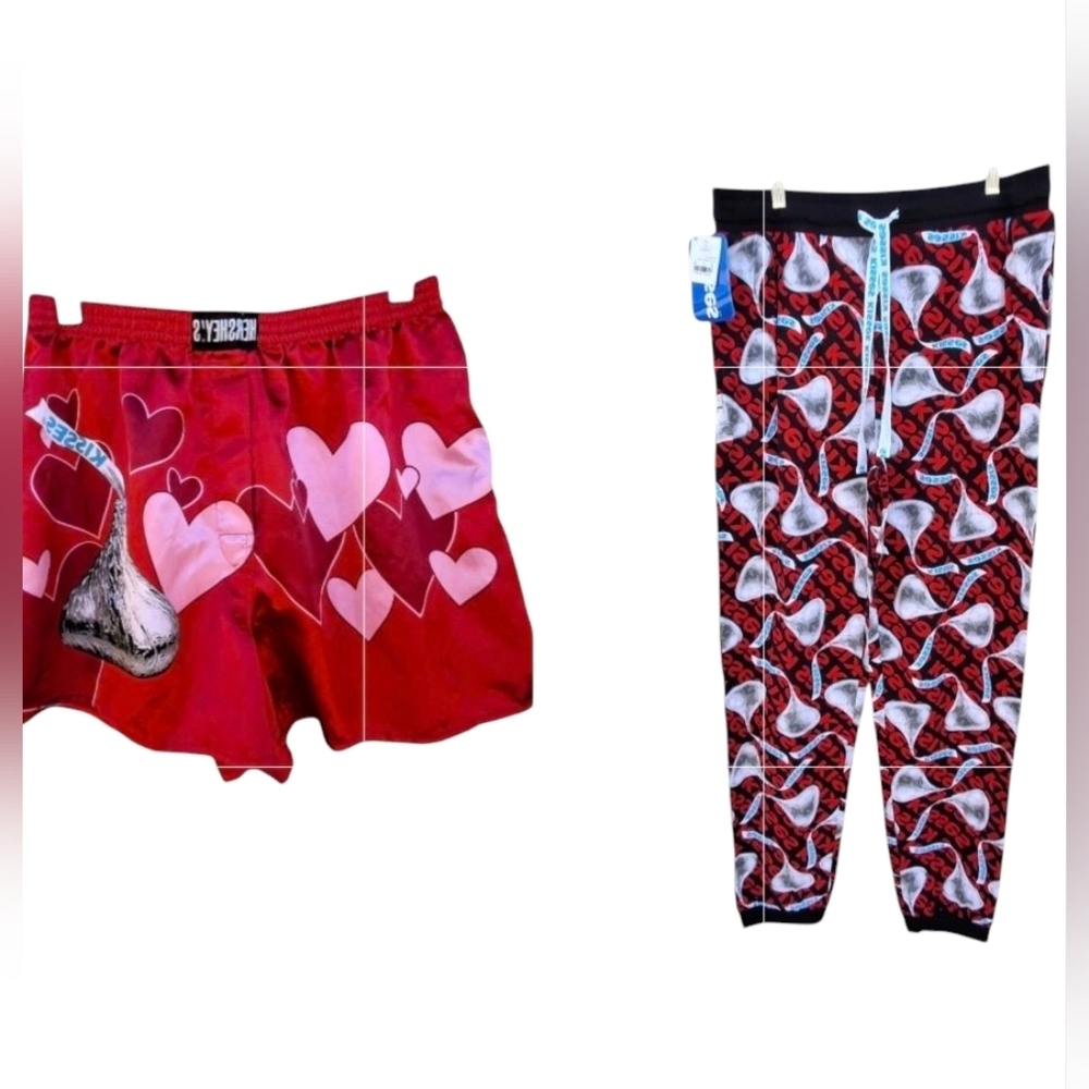 Hersey's Kisses - Pajama Lounge Cotton Pants and Polyester Shorts Men Size Large